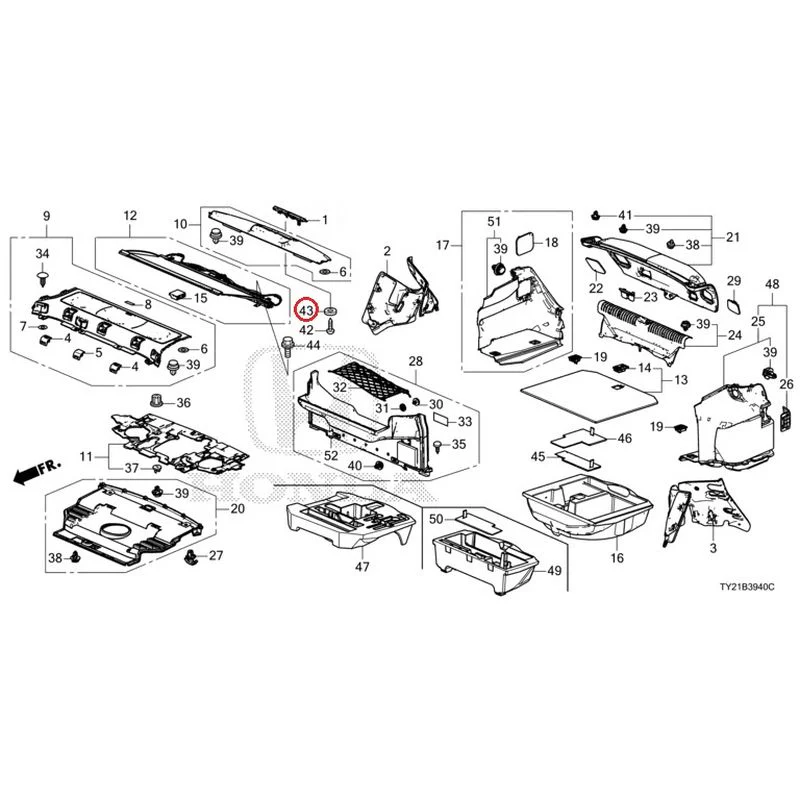 [NEW] JDM HONDA LEGEND HYBRID KC2 2016 Rear Tray/Trunk Lining GENUINE OEM - Image 49