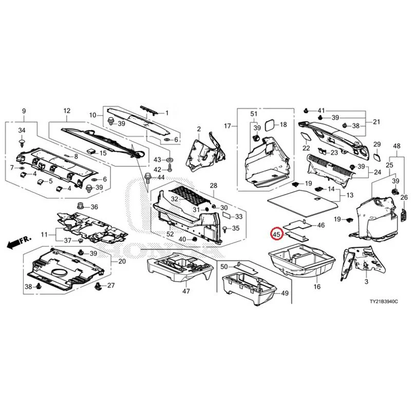 [NEW] JDM HONDA LEGEND HYBRID KC2 2016 Rear Tray/Trunk Lining GENUINE OEM - Image 51