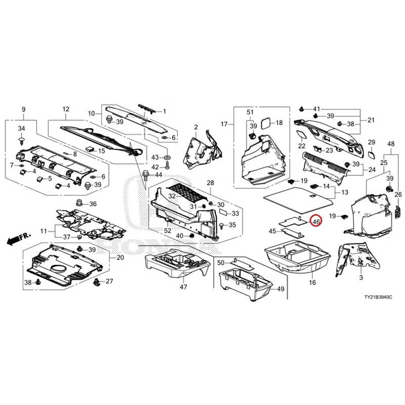 [NEW] JDM HONDA LEGEND HYBRID KC2 2016 Rear Tray/Trunk Lining GENUINE OEM - Image 52