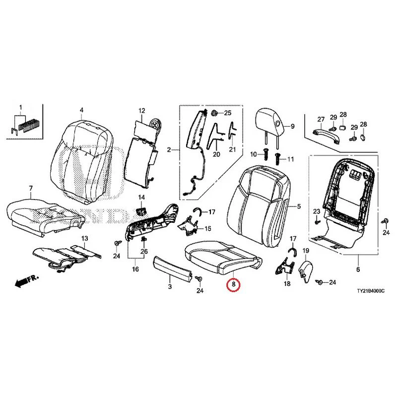 [NEW] JDM HONDA LEGEND HYBRID KC2 2016 Front Seat (driver's side) (100/110/500/510) GENUINE OEM - Image 16