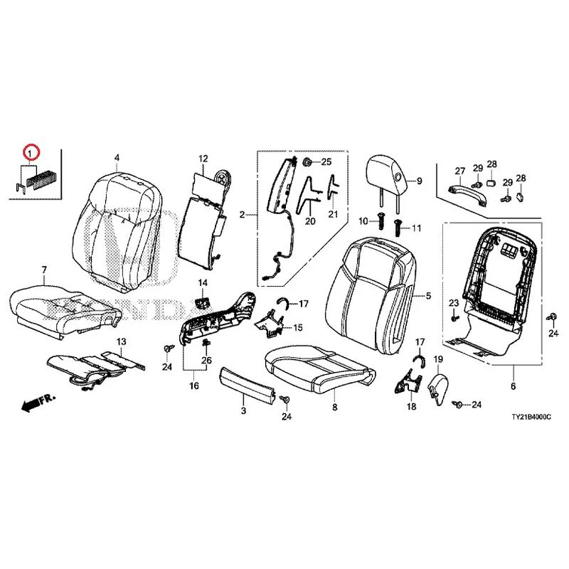 [NEW] JDM HONDA LEGEND HYBRID KC2 2016 Front Seat (driver's side) (100/110/500/510) GENUINE OEM - Image 2