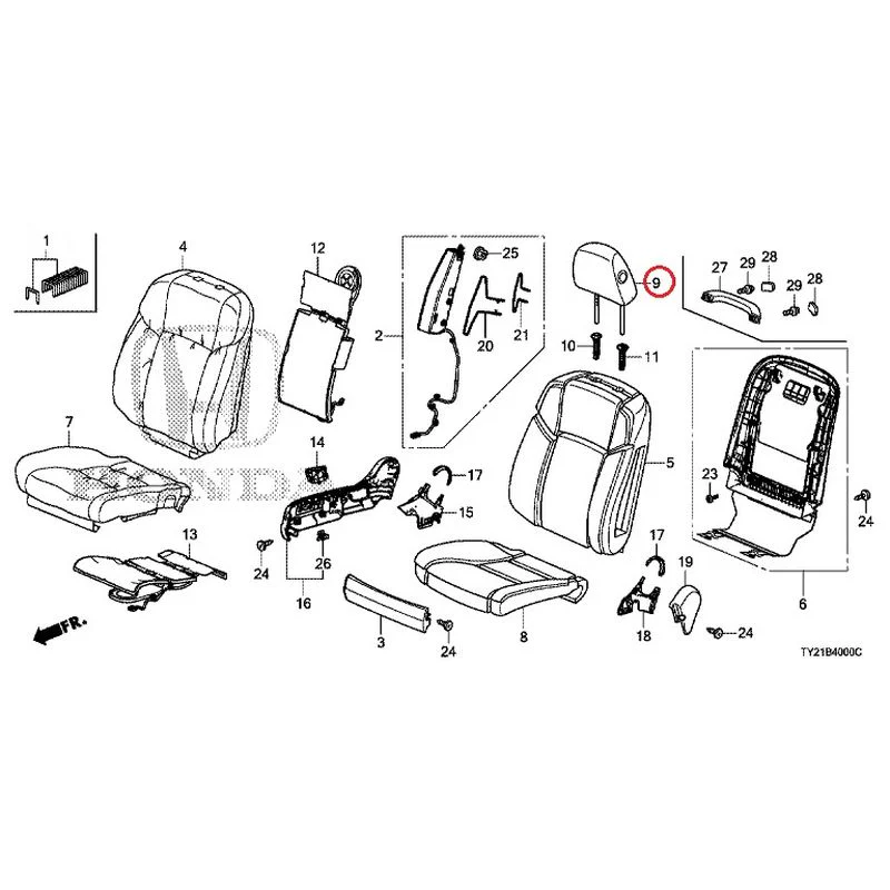 [NEW] JDM HONDA LEGEND HYBRID KC2 2016 Front Seat (driver's side) (100/110/500/510) GENUINE OEM - Image 22