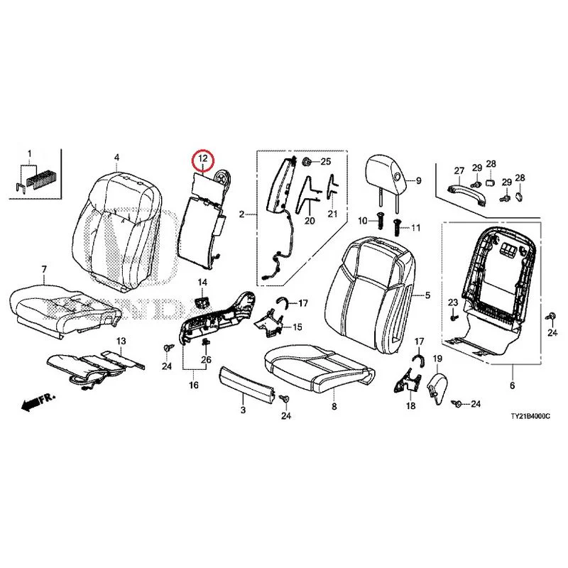 [NEW] JDM HONDA LEGEND HYBRID KC2 2016 Front Seat (driver's side) (100/110/500/510) GENUINE OEM - Image 29