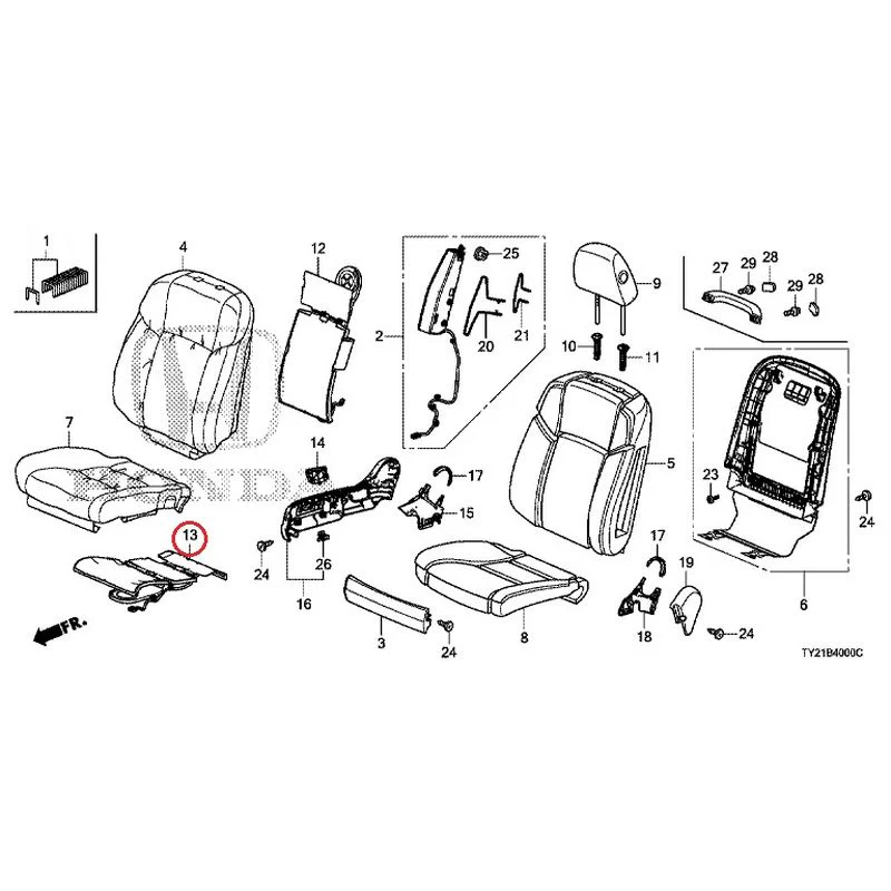 [NEW] JDM HONDA LEGEND HYBRID KC2 2016 Front Seat (driver's side) (100/110/500/510) GENUINE OEM - Image 30
