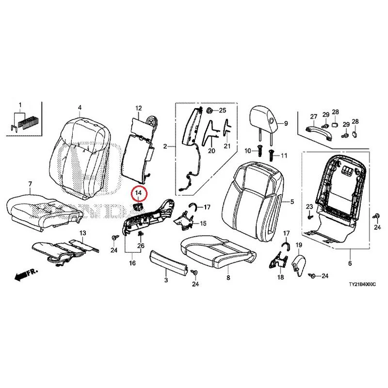 [NEW] JDM HONDA LEGEND HYBRID KC2 2016 Front Seat (driver's side) (100/110/500/510) GENUINE OEM - Image 32