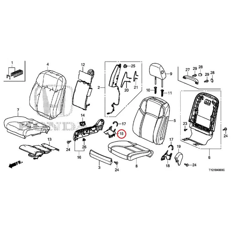 [NEW] JDM HONDA LEGEND HYBRID KC2 2016 Front Seat (driver's side) (100/110/500/510) GENUINE OEM - Image 34