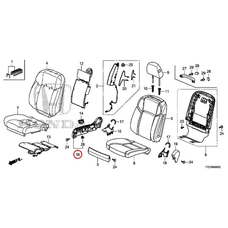 [NEW] JDM HONDA LEGEND HYBRID KC2 2016 Front Seat (driver's side) (100/110/500/510) GENUINE OEM - Image 35