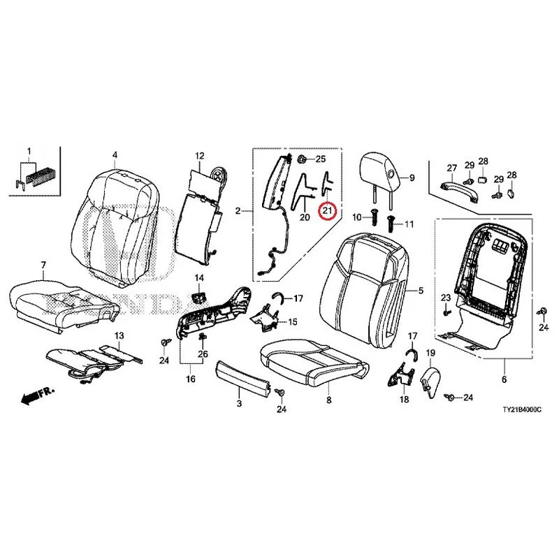 [NEW] JDM HONDA LEGEND HYBRID KC2 2016 Front Seat (driver's side) (100/110/500/510) GENUINE OEM - Image 44