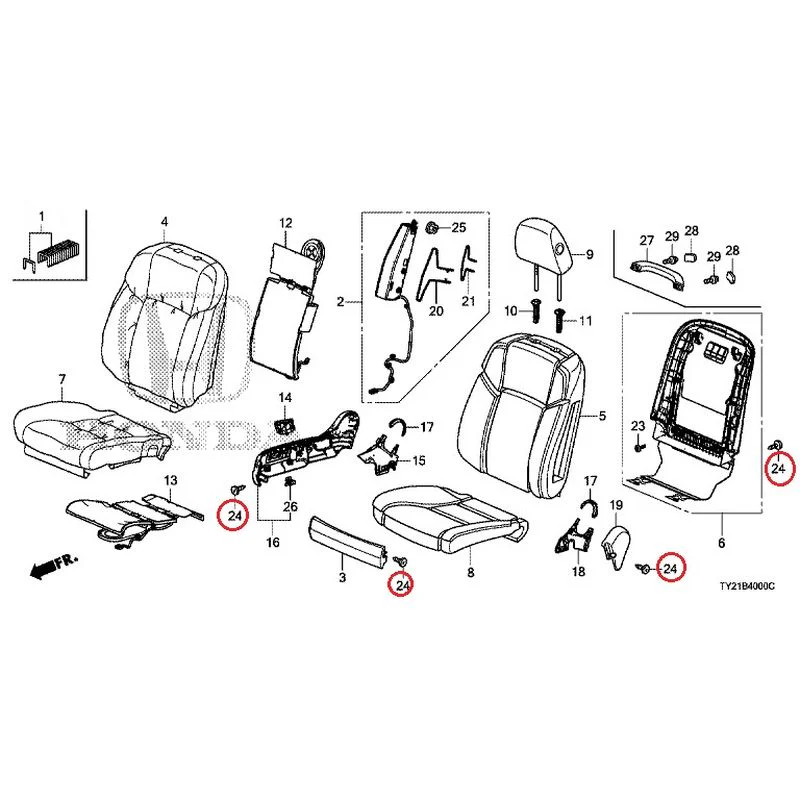 [NEW] JDM HONDA LEGEND HYBRID KC2 2016 Front Seat (driver's side) (100/110/500/510) GENUINE OEM - Image 46