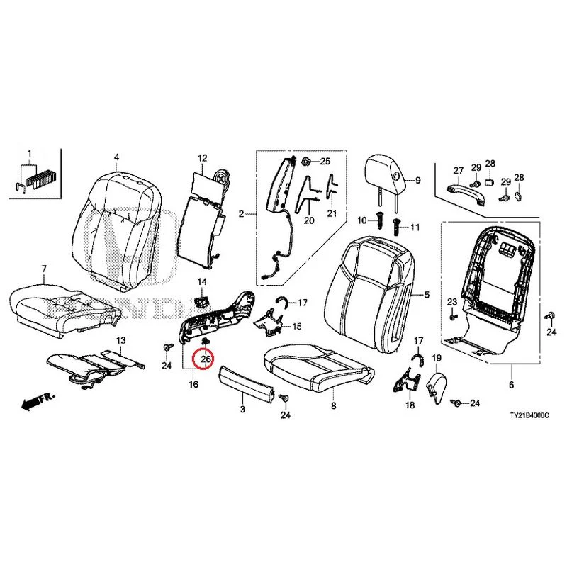 [NEW] JDM HONDA LEGEND HYBRID KC2 2016 Front Seat (driver's side) (100/110/500/510) GENUINE OEM - Image 48