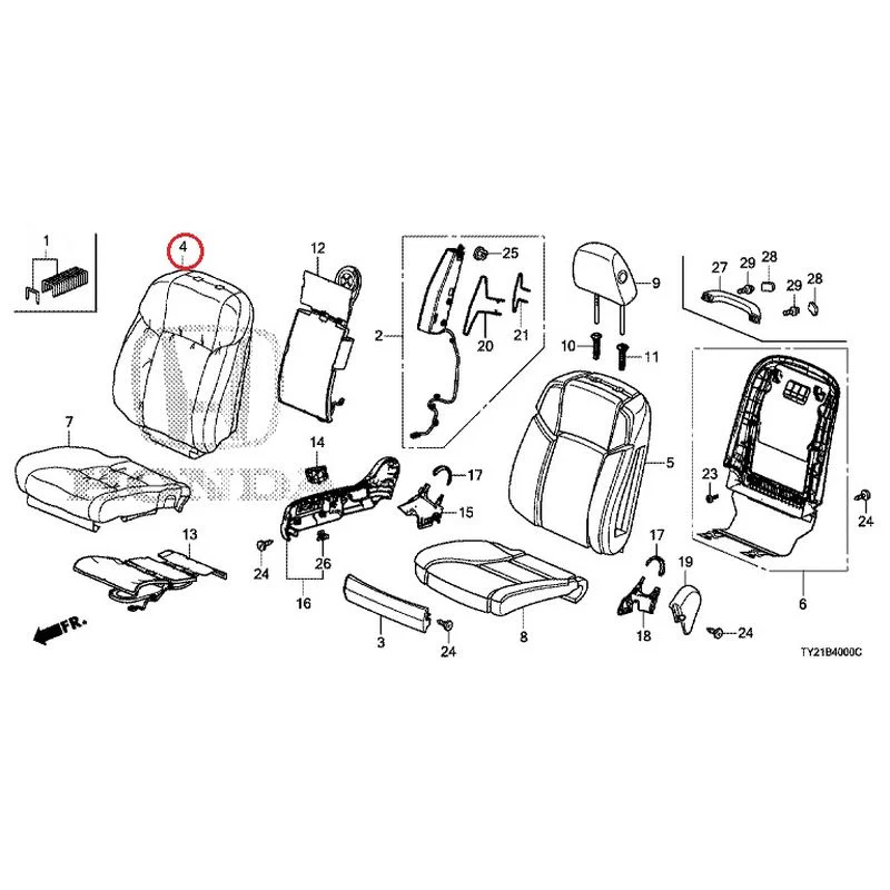 [NEW] JDM HONDA LEGEND HYBRID KC2 2016 Front Seat (driver's side) (100/110/500/510) GENUINE OEM - Image 8