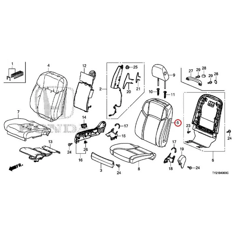 [NEW] JDM HONDA LEGEND HYBRID KC2 2016 Front Seat (driver's side) (100/110/500/510) GENUINE OEM - Image 9