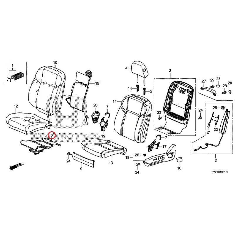 [NEW] JDM HONDA LEGEND HYBRID KC2 2016 Front Seat (passenger side) (100/110/500/510) GENUINE OEM - Image 16