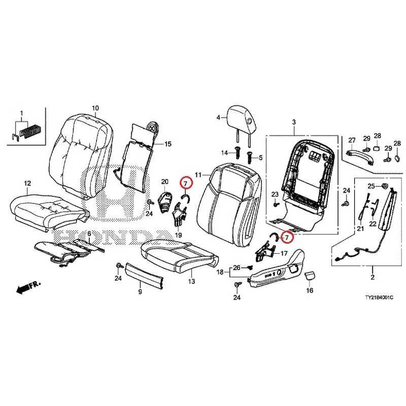 [NEW] JDM HONDA LEGEND HYBRID KC2 2016 Front Seat (passenger side) (100/110/500/510) GENUINE OEM - Image 18