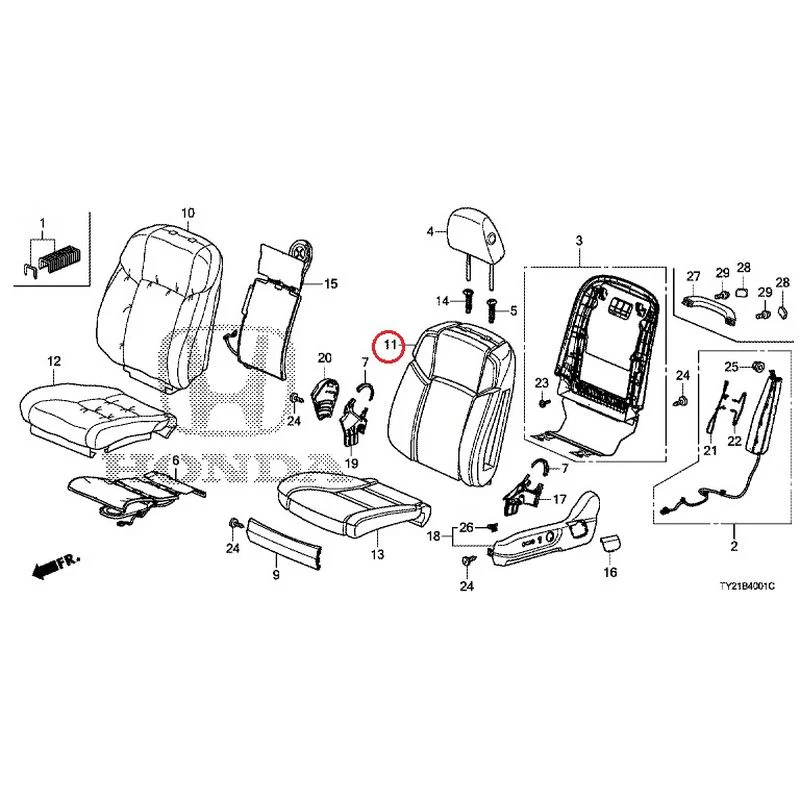 [NEW] JDM HONDA LEGEND HYBRID KC2 2016 Front Seat (passenger side) (100/110/500/510) GENUINE OEM - Image 24