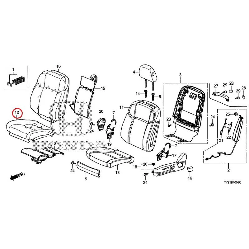 [NEW] JDM HONDA LEGEND HYBRID KC2 2016 Front Seat (passenger side) (100/110/500/510) GENUINE OEM - Image 26