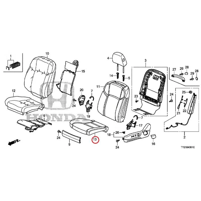 [NEW] JDM HONDA LEGEND HYBRID KC2 2016 Front Seat (passenger side) (100/110/500/510) GENUINE OEM - Image 28