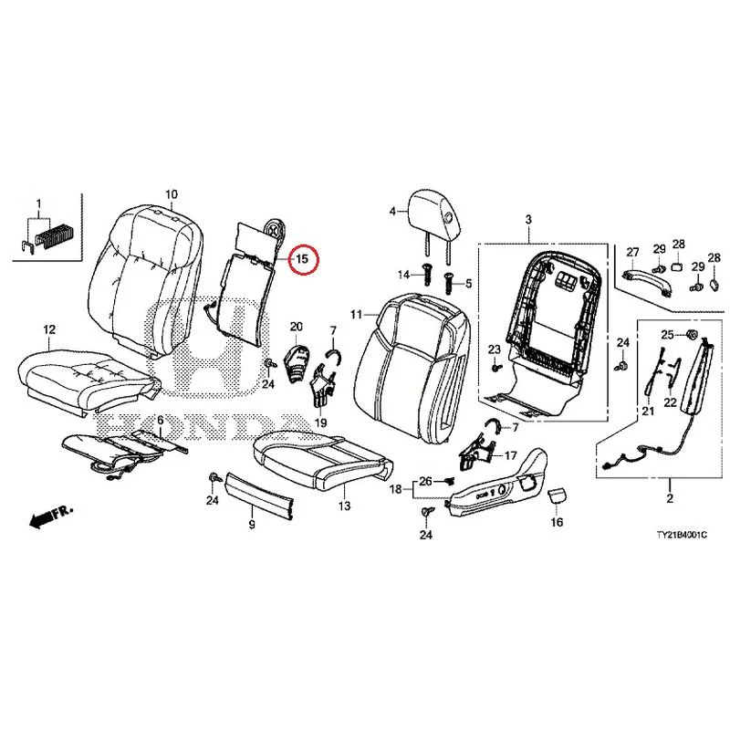 [NEW] JDM HONDA LEGEND HYBRID KC2 2016 Front Seat (passenger side) (100/110/500/510) GENUINE OEM - Image 32