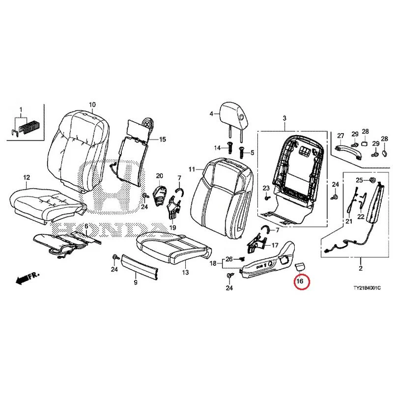 [NEW] JDM HONDA LEGEND HYBRID KC2 2016 Front Seat (passenger side) (100/110/500/510) GENUINE OEM - Image 34