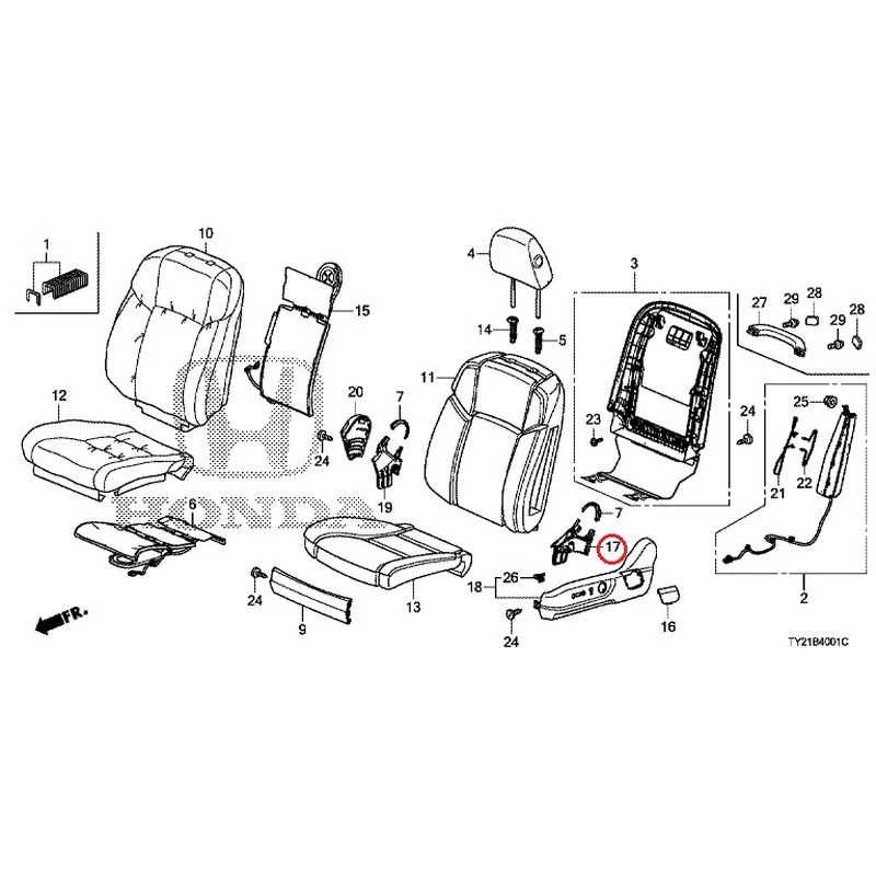 [NEW] JDM HONDA LEGEND HYBRID KC2 2016 Front Seat (passenger side) (100/110/500/510) GENUINE OEM - Image 35