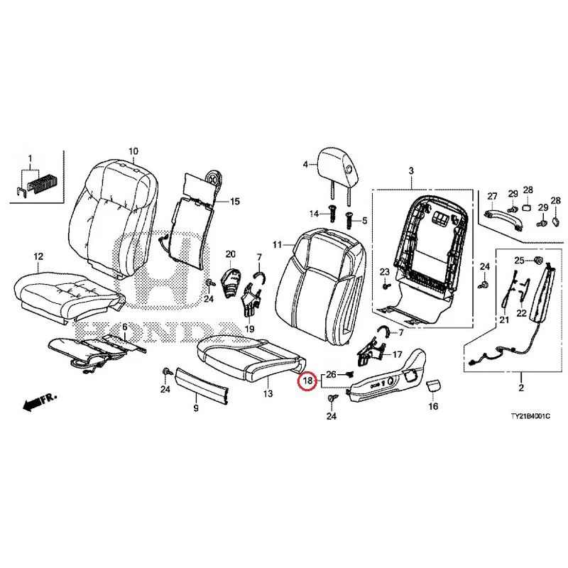 [NEW] JDM HONDA LEGEND HYBRID KC2 2016 Front Seat (passenger side) (100/110/500/510) GENUINE OEM - Image 38