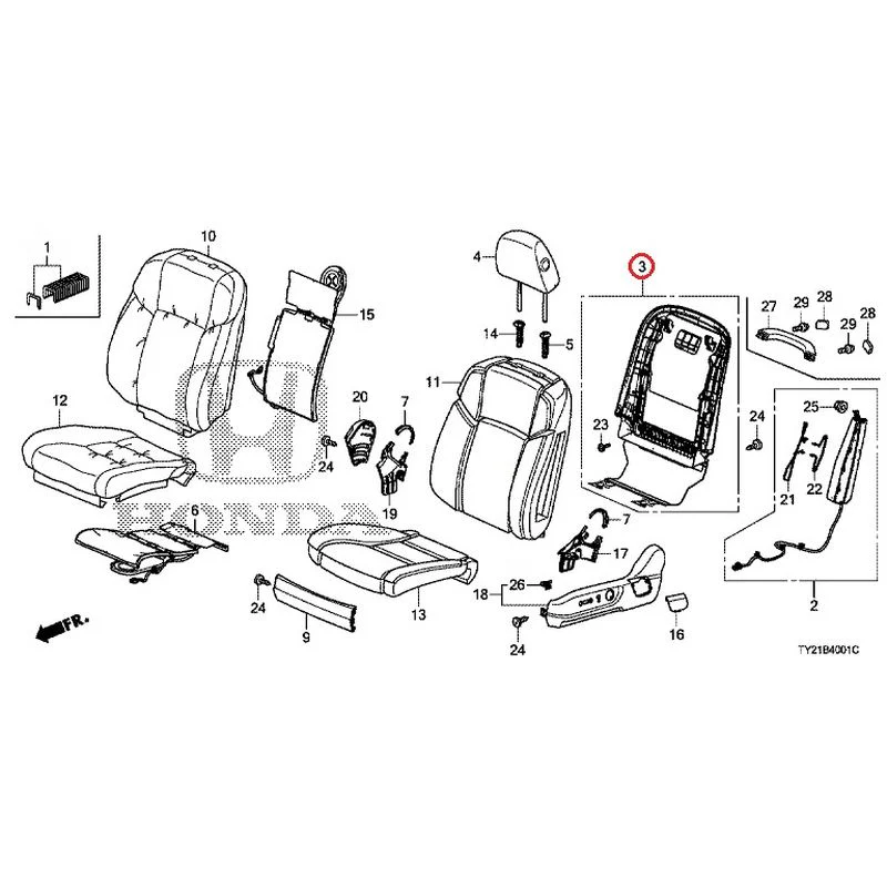 [NEW] JDM HONDA LEGEND HYBRID KC2 2016 Front Seat (passenger side) (100/110/500/510) GENUINE OEM - Image 4