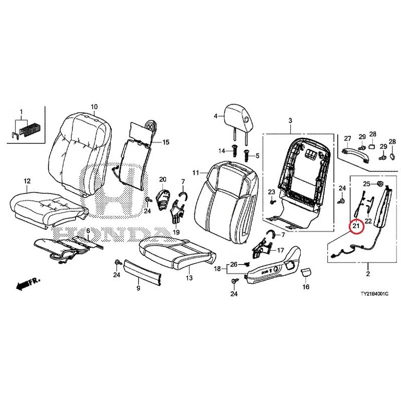 [NEW] JDM HONDA LEGEND HYBRID KC2 2016 Front Seat (passenger side) (100/110/500/510) GENUINE OEM - Image 43