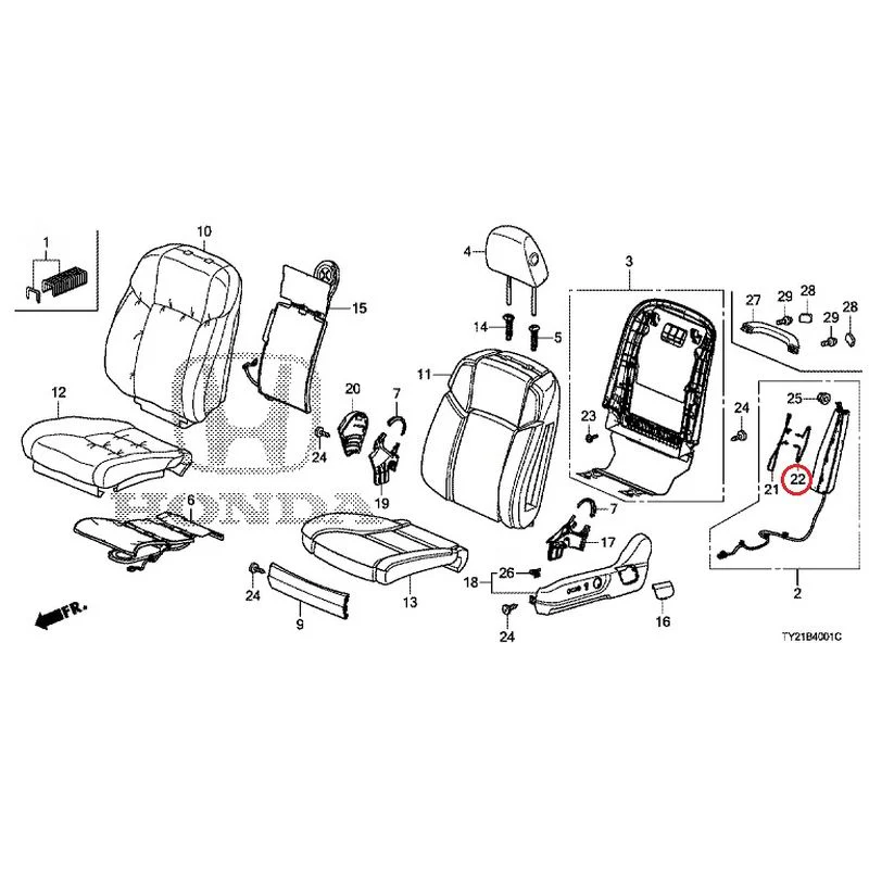 [NEW] JDM HONDA LEGEND HYBRID KC2 2016 Front Seat (passenger side) (100/110/500/510) GENUINE OEM - Image 44