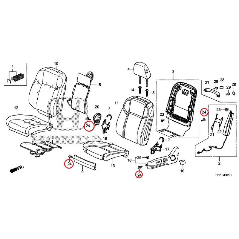 [NEW] JDM HONDA LEGEND HYBRID KC2 2016 Front Seat (passenger side) (100/110/500/510) GENUINE OEM - Image 46