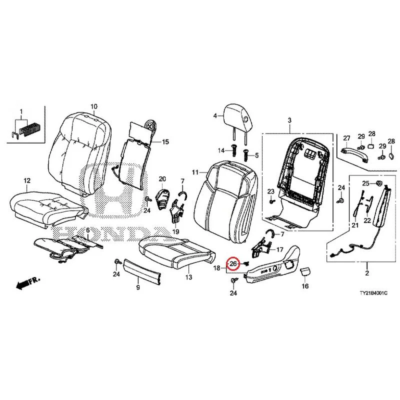 [NEW] JDM HONDA LEGEND HYBRID KC2 2016 Front Seat (passenger side) (100/110/500/510) GENUINE OEM - Image 48