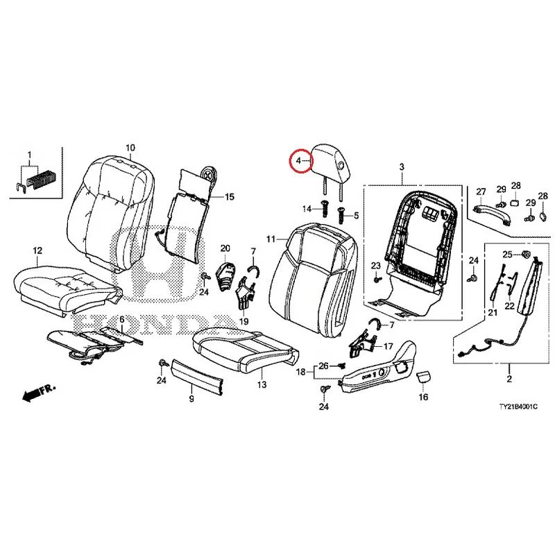 [NEW] JDM HONDA LEGEND HYBRID KC2 2016 Front Seat (passenger side) (100/110/500/510) GENUINE OEM - Image 9