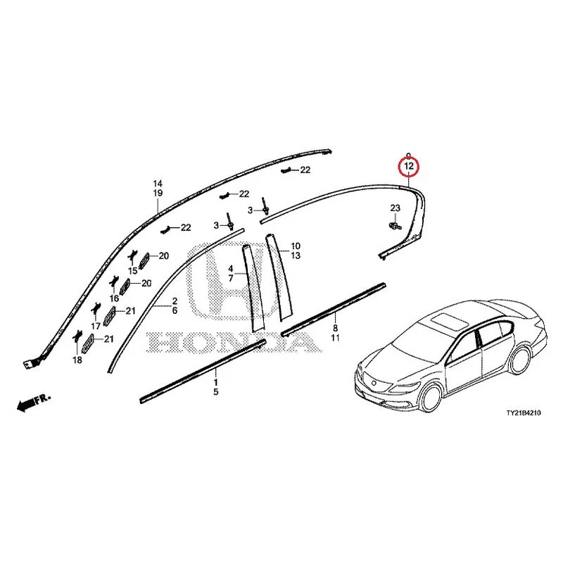 [NEW] JDM HONDA LEGEND HYBRID KC2 2016 Molding GENUINE OEM - Image 13