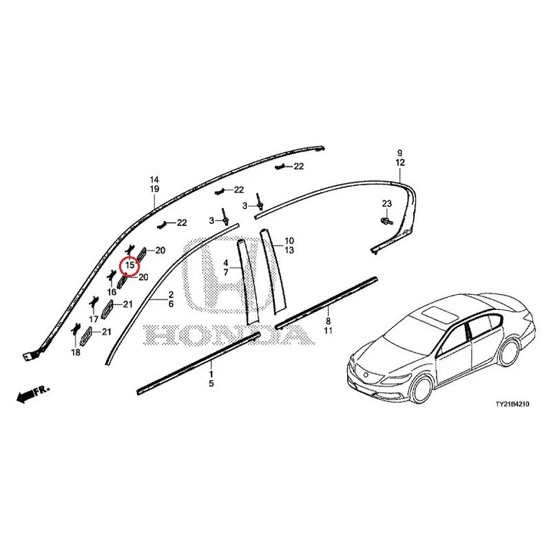 [NEW] JDM HONDA LEGEND HYBRID KC2 2016 Molding GENUINE OEM - Image 16