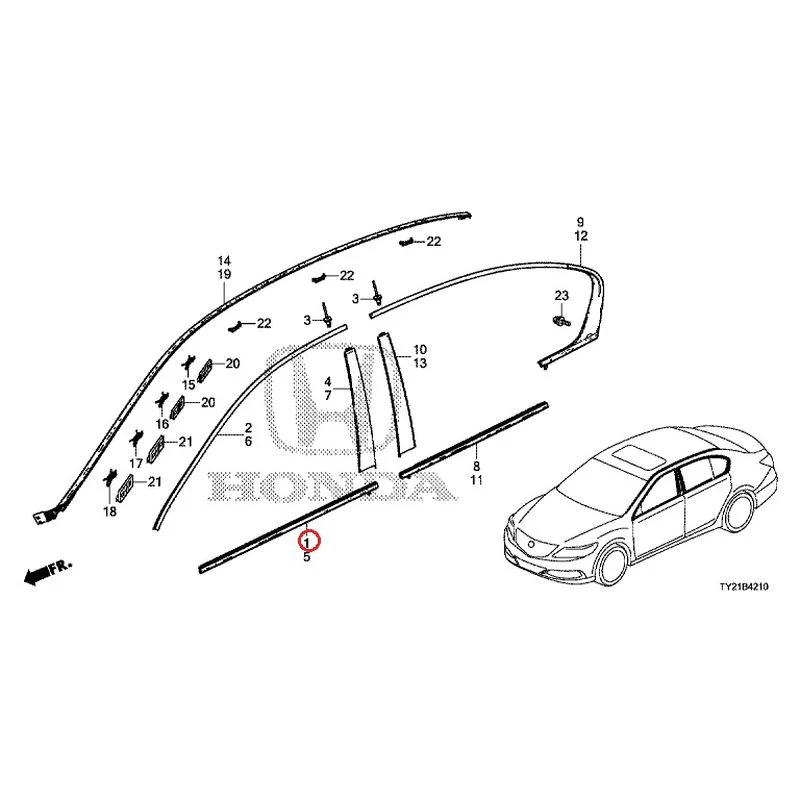 [NEW] JDM HONDA LEGEND HYBRID KC2 2016 Molding GENUINE OEM - Image 2