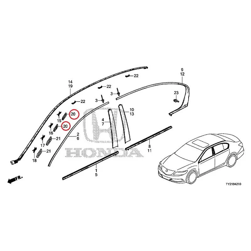 [NEW] JDM HONDA LEGEND HYBRID KC2 2016 Molding GENUINE OEM - Image 21