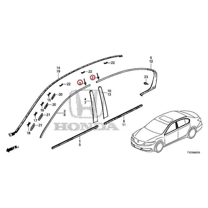 [NEW] JDM HONDA LEGEND HYBRID KC2 2016 Molding GENUINE OEM - Image 4