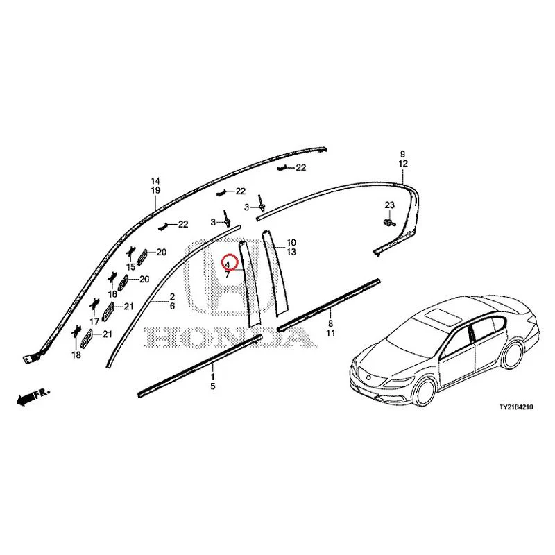 [NEW] JDM HONDA LEGEND HYBRID KC2 2016 Molding GENUINE OEM - Image 5
