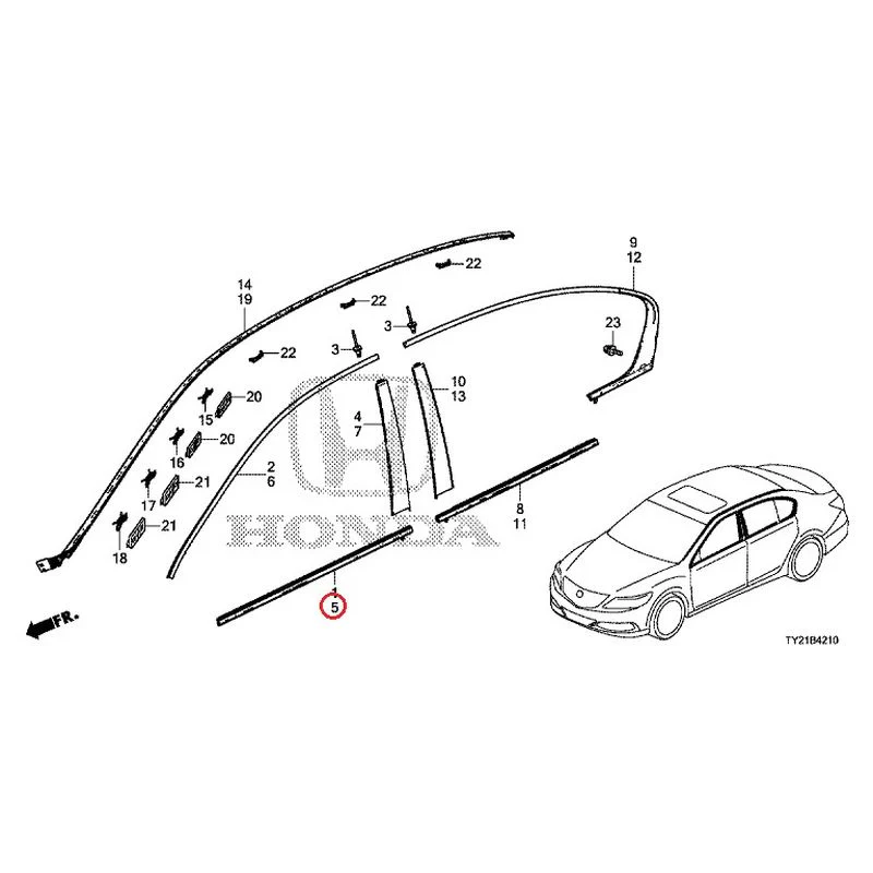 [NEW] JDM HONDA LEGEND HYBRID KC2 2016 Molding GENUINE OEM - Image 6