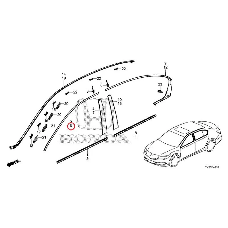 [NEW] JDM HONDA LEGEND HYBRID KC2 2016 Molding GENUINE OEM - Image 7