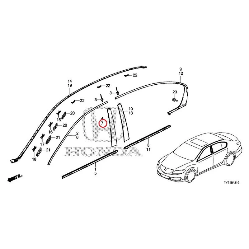 [NEW] JDM HONDA LEGEND HYBRID KC2 2016 Molding GENUINE OEM - Image 8