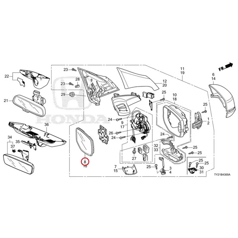 [NEW] JDM HONDA LEGEND HYBRID KC2 2016 Mirrors GENUINE OEM - Image 18