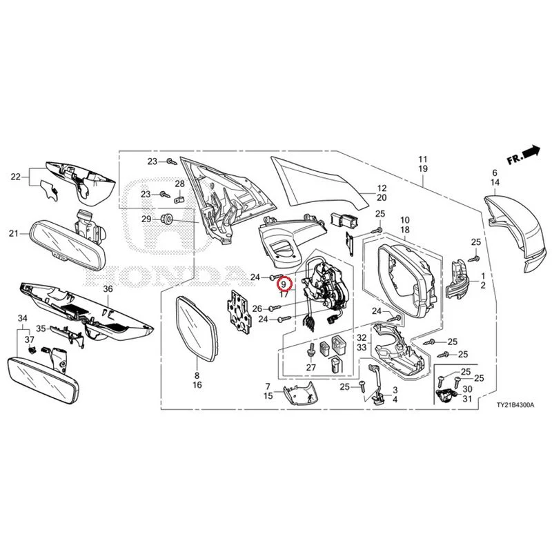 [NEW] JDM HONDA LEGEND HYBRID KC2 2016 Mirrors GENUINE OEM - Image 19