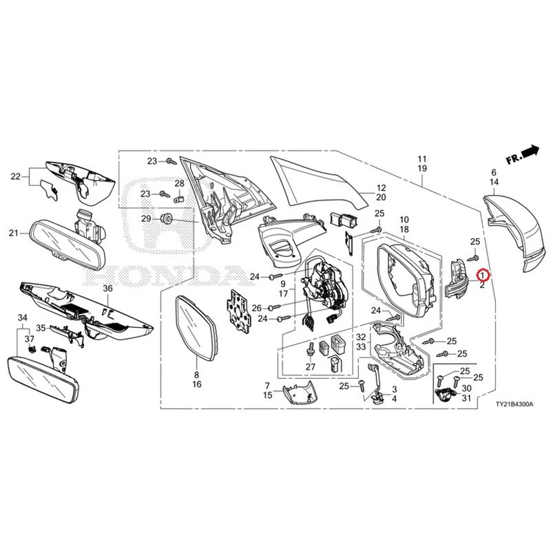 [NEW] JDM HONDA LEGEND HYBRID KC2 2016 Mirrors GENUINE OEM - Image 2