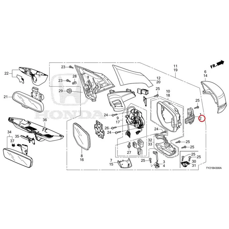 [NEW] JDM HONDA LEGEND HYBRID KC2 2016 Mirrors GENUINE OEM - Image 3