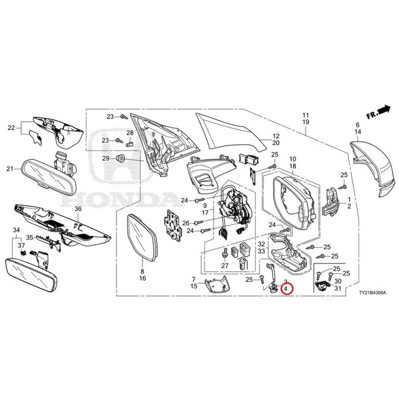 [NEW] JDM HONDA LEGEND HYBRID KC2 2016 Mirrors GENUINE OEM - Image 5
