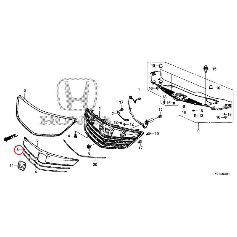 [NEW] JDM HONDA LEGEND HYBRID KC2 2016 Front Grill (100/110/500/510) GENUINE OEM - Image 4
