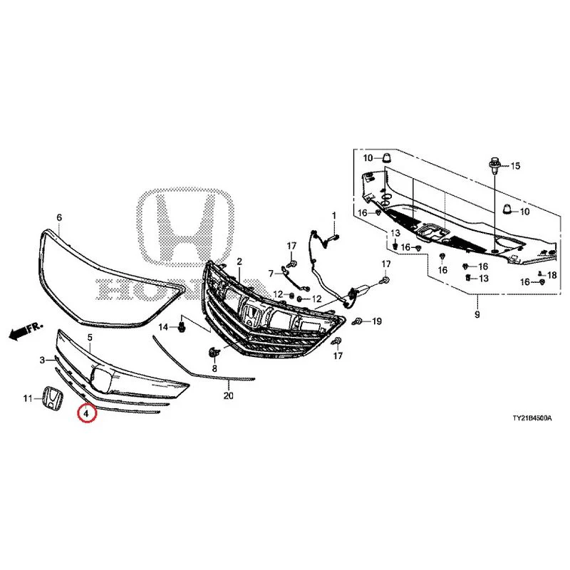 [NEW] JDM HONDA LEGEND HYBRID KC2 2016 Front Grill (100/110/500/510) GENUINE OEM - Image 5