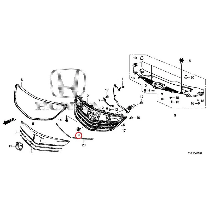 [NEW] JDM HONDA LEGEND HYBRID KC2 2016 Front Grill (100/110/500/510) GENUINE OEM - Image 9
