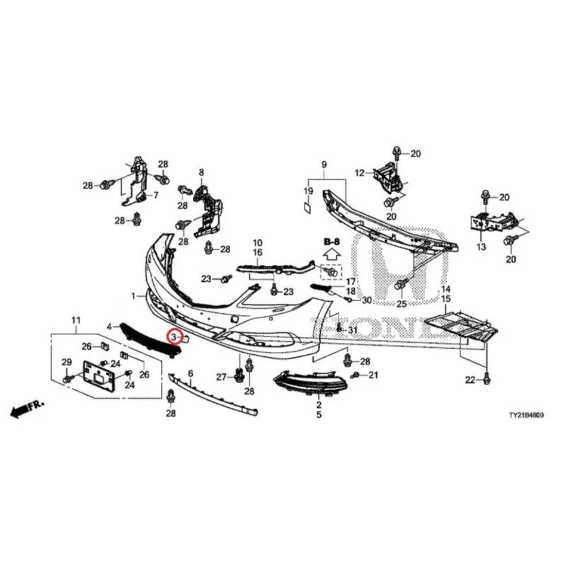 [NEW] JDM HONDA LEGEND HYBRID KC2 2016 Front Bumper (100/110/500/510) GENUINE OEM - Image 10