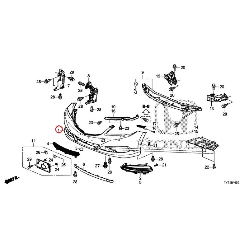 [NEW] JDM HONDA LEGEND HYBRID KC2 2016 Front Bumper (100/110/500/510) GENUINE OEM - Image 7